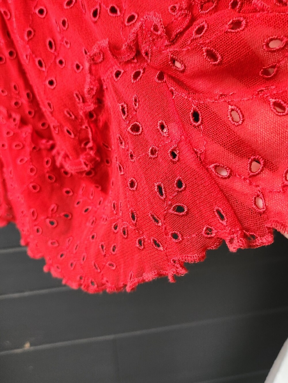 Jean Paul Gaultier Deep Red Eyelet Skirt - Picture 4 of 15